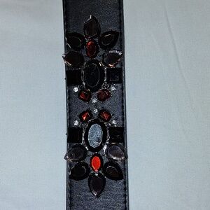 Torrid Black Belt with Red and Silver Embellishments